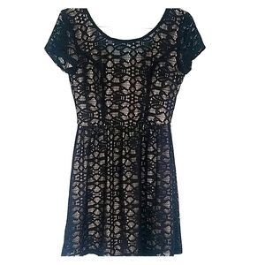 Speechless Tan with Black Lace Overlay Min…